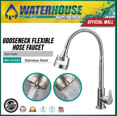 POWERHOUSE WH-FUSF6 GOOSE NECK FLEXIBLE HOSE FAUCET STAINLESS SERIES