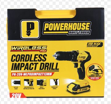POWERHOUSE PH-20V-WLPROIMPACT CORDLESS IMPACT DRILL