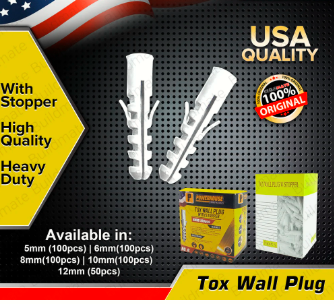 POWERHOUSE TOX WALL PLUG WITH/ STOPPER 12MM