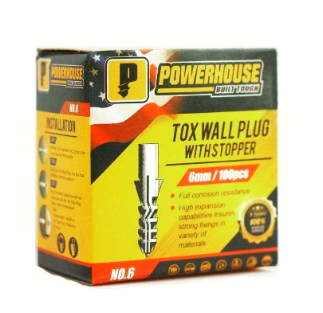 POWERHOUSE TOX WALL PLUG W/ STOPPER 5MM