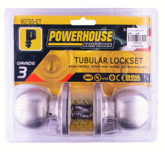 POWER HOUSE LOCKSET DOOR KNOB #607SS ET