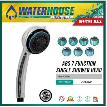 WATERHOUSE ABS 7 FUNCTION SINGLE SHOWER HEAD WHITE