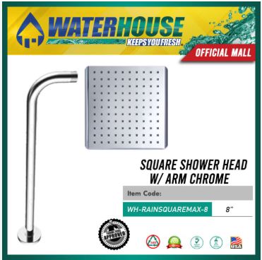 WATERHOUSE 8IN1 SQUARE SHOWER HEAD W/ARM CHROME