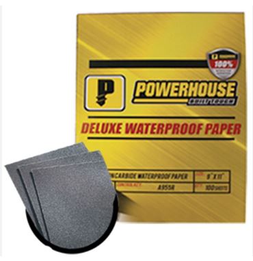 POWERHOUSE WATERPROOF SAND PAPER SILICON CARBIDE NORWAY ENGINEERED 9IN1 X11IN