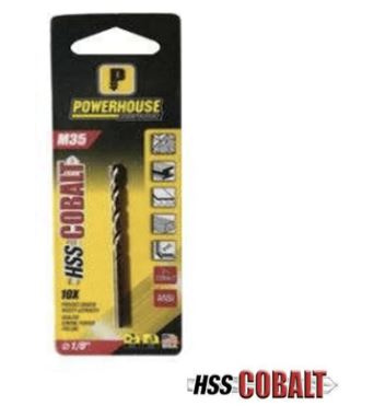 POWERHOUSE ANSI M35 COBALT JOBBER DRILL BIT (BLISTER PACK)