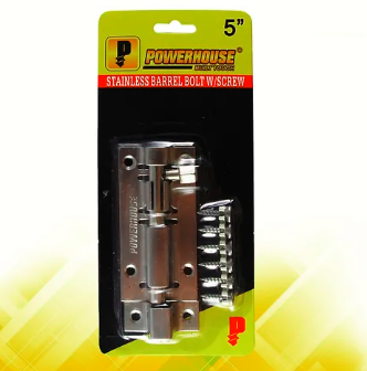 POWERHOUSE STAINLESS BARREL BOLT WITH SCREW ''5