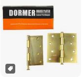 DORMER BRASS PLATED LOOSE PIN HINGES