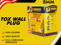 POWERHOUSE TOX WALL PLUG WITH/ STOPPER 8MM