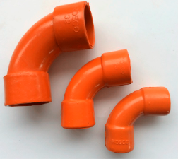 ROSCO RED ORANGE CONDUIT ELBOW ''1
