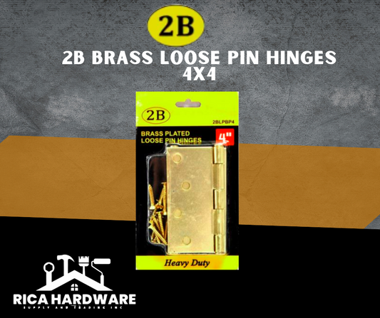 2B BRASS LOOSE PIN HINGES 4X4