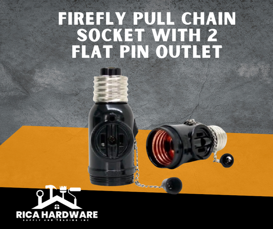 FIREFLY 	PULL CHAIN SOCKET WITH 2 FLAT PIN OUTLET