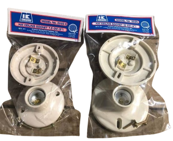 KOPEZ KM CEILING SOCKET MODEL NO. 2025 - 3 7.5CM (3")
