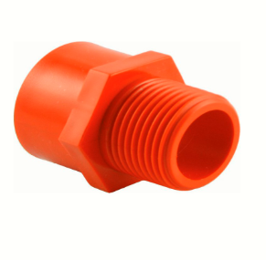 PVC RED ORANGE MALE ADAPTOR CONDUET 1/2