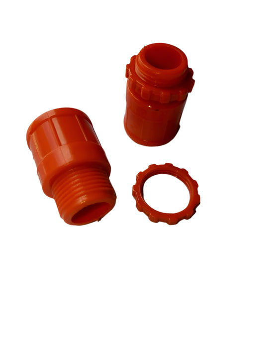 ECODEX  PVC ORANGE MALE ADAPTER W/NUT SET 1/2