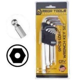 MEGA 9PCS LONG HEX KEY WRENCH SET W/ BALL POINT