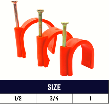 PVC CLAMP ORANGE 3/4