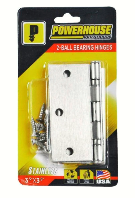 POWERHOUSE ANSI GRADE 2-BALL BEARING HNGES STAINLESS 3.5"X3.5"