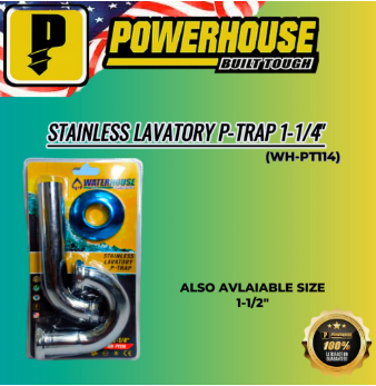 POWERHOUSE STAINLESS LAVATORY P-TRAP 1 1/2 (WH-PT112)