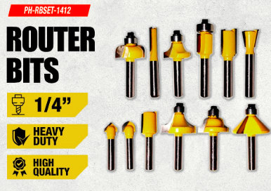 POWERHOUSE ROUTER BITS 1/4 (PH-RBSET-1/4-6)