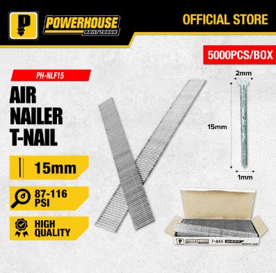 POWERHOUSE PH-NLRF-15 AIR NAILER GUN T-NAIL 15MM