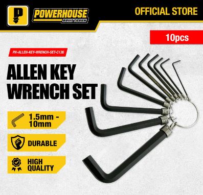 POWERHOUSE ALLEN KEY WRENCH SET 1.5MM-10MM/10PCS