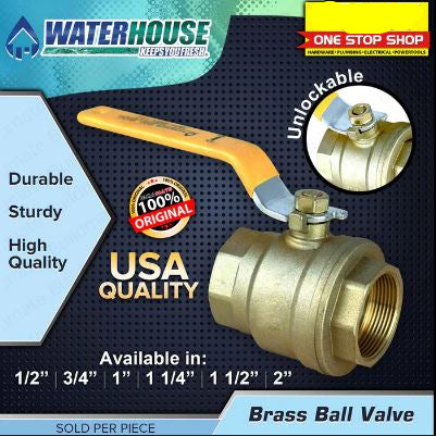 POWERHOUSE BRASS BALL VALVE (WH-BBV-12/ WH-BBV-34)