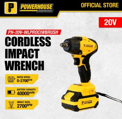 POWERHOUSE PH-20VWLPROCIW BRUSHLESS CORDLESS IMPACT WRENCH