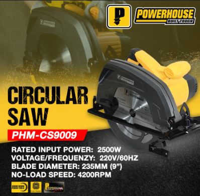 POWERHOUSE PHM-CS9009 CIRCULAR SAW 2,500W