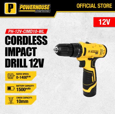 POWERHOUSE PH-12V-CIMD10-WL CORDLESS IMPACT DRILL