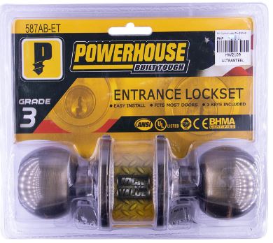 POWERHOUSE CYLINDRICAL ENTRANCE LOCKSET 587AB-ET