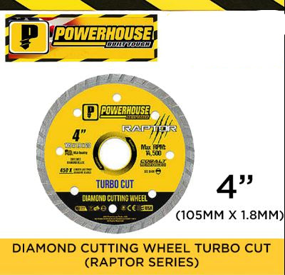 POWERHOUSE DIAMOND CUTTING WHEEL TURBO CUT 105MM/4"