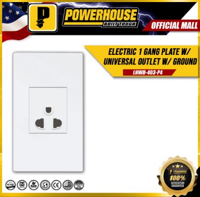 POWERHOUSE LHWD-402-P1_1 GANG PLATE W/ UNIVERSAL OUTLET