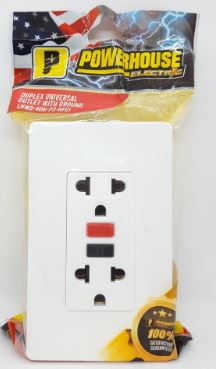 POWERHOUSE DUPLEX UNIVERSAL OUTLET W/ GROUND (LHWD-406-P3-GFCI)