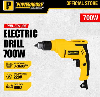 POWERHOUSE ELECTRIC DRILL W/ VARIABLE SPEED 700W (PHB-ED13RE)