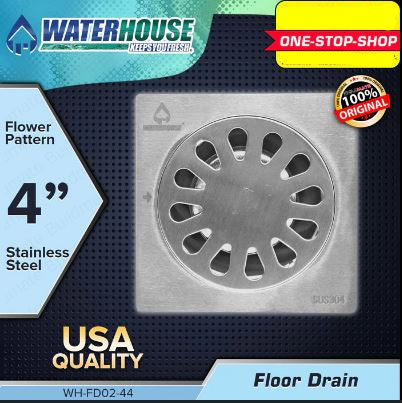 POWERHOUSE HI-GRADE STAINLESS FLOOR STRAINER 4x4"