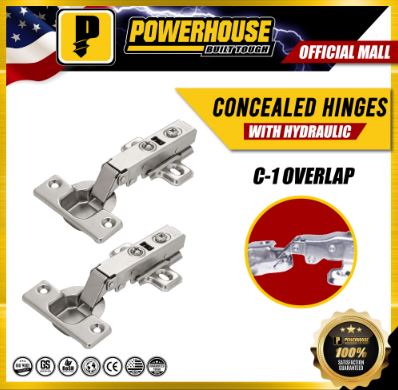 POWERHOUSE HINGES CONCEALED HINGES HYDRAULIC C-1 OVERLAP