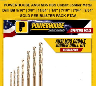 POWERHOUSE HSSCO COBALT DRIL BIT 1/2