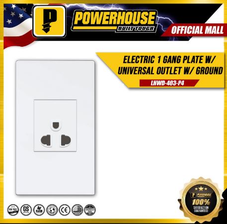 POWERHOUSE LHWD403-P3 1 GANG UNIVERSAL OUTLET W/ GROUND