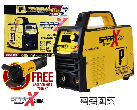 POWERHOUSE MMA-300 SPARK SERIES INVERTER WELDING MACHINE W/ FREE AG650