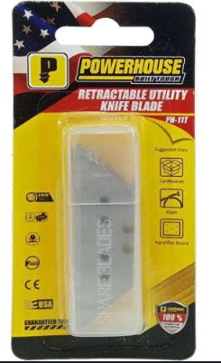POWERHOUSE PH-11T RETRACTABLE UTILITY KNIFE BLADE REFILL