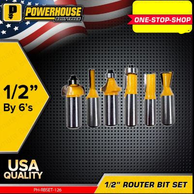 POWERHOUSE ROUTER BIT 1/2 SET (PH-RBSET-1/2-6)