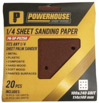 POWERHOUSE PH-SP-PS250 SANDING PAPER FOR PALM SANDER