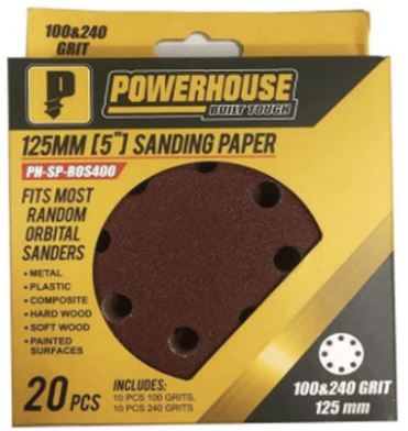 POWERHOUSE PH-SP-ROS400 SANDING PAPER FOR PALM SANDER