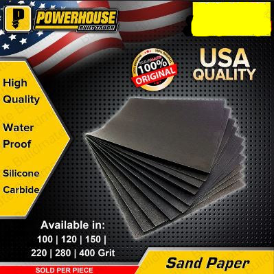 POWERHOUSE SILICON CARBIDE WATERPROOF PAPER G80
