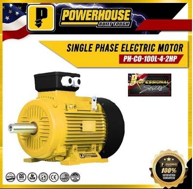 POWERHOUSE PH-CO-100L-4-2HP SINGLE PHASE ELECTRIC MOTOR DUAL CAPACITOR START MOTOR 1.5KW/2HP