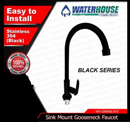 POWERHOUSE WH-SINKBLKF2 SINK MOUNT GOOSE NECK FAUCET DESIGN F2 MATTE BLACK