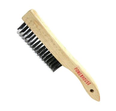 POWERHOUSE STEEL BRUSH WOODEN HANDLE