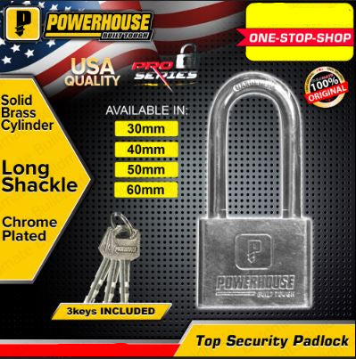 POWERHOUSE TOP SECURITY PADLOCK LONG SHACKLE