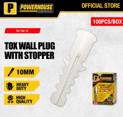 POWERHOUSE TOX WALL PLUG W/ STOPPER 10MM