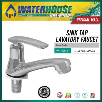 POWERHOUSE WATERHOUSE CHROME ALLOY SINK TAP LAVATORY FAUCET LEVER HANDLE 4"